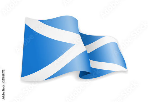 Scotland flag in the wind. Flag on white background vector illustration