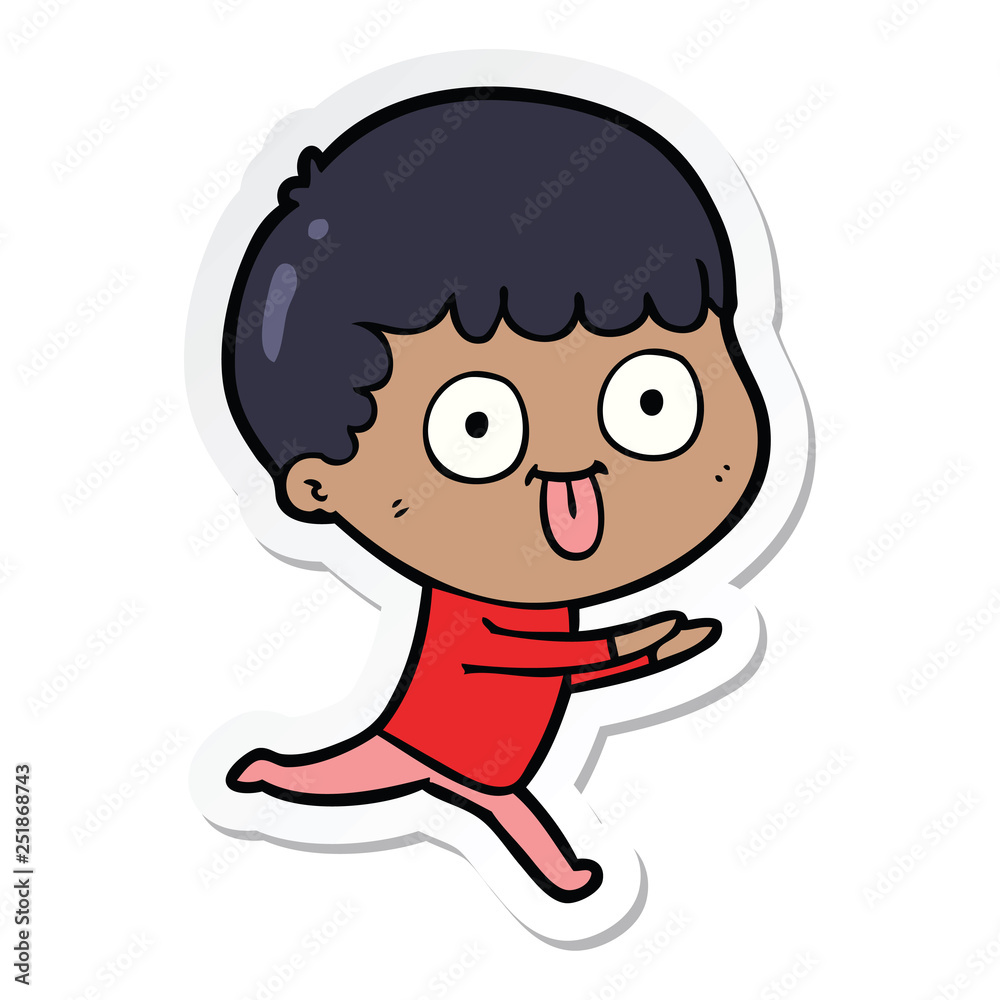 sticker of a cartoon man staring