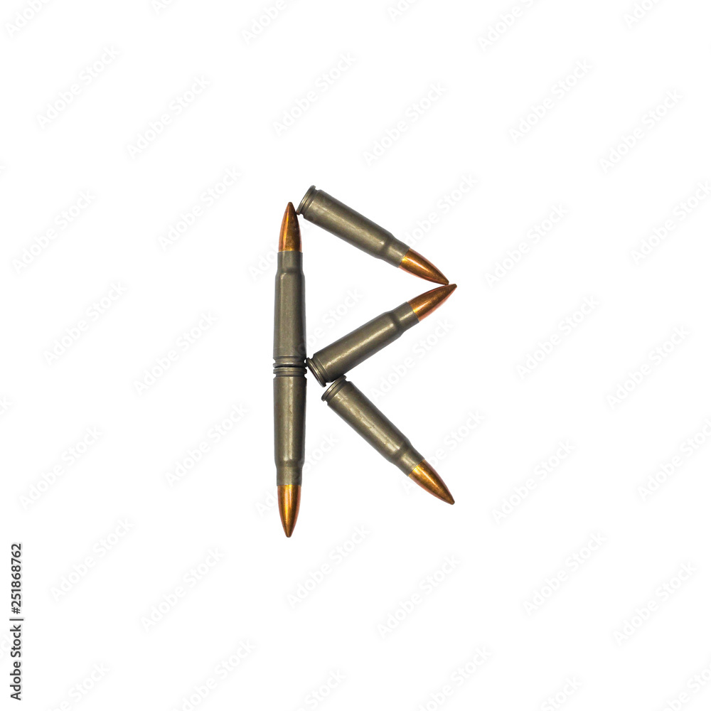 English font composed of bullets. Alphabet collection isolated on white