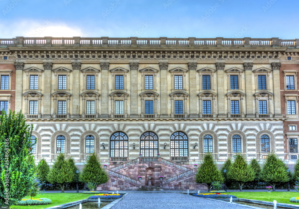 Royal palace facade in Stockholm, Sweden