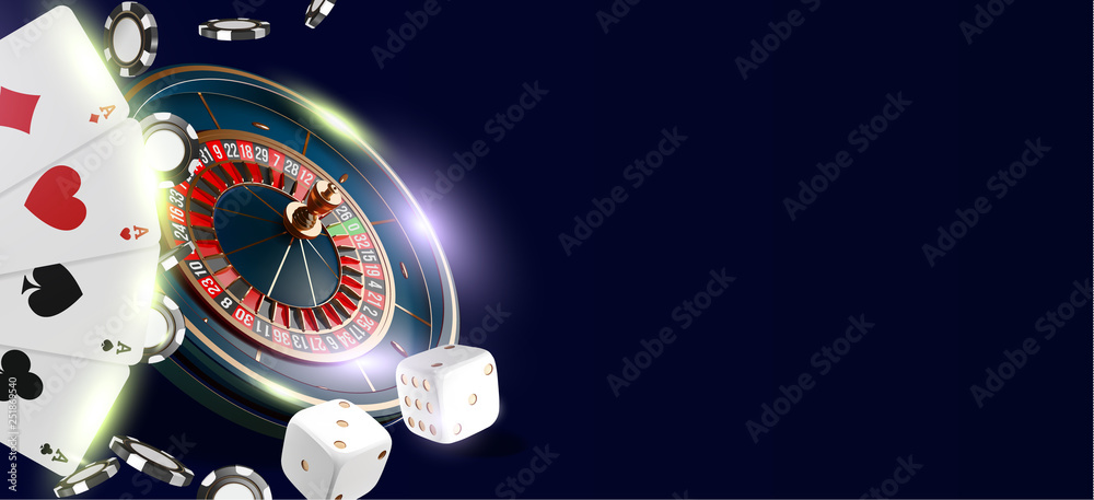 Premium Vector  Online casino gambling with roulette and poker