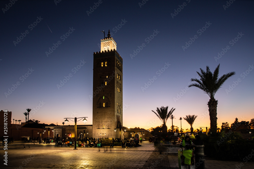 Koutoubia Mosque, Marrakesh after sunset