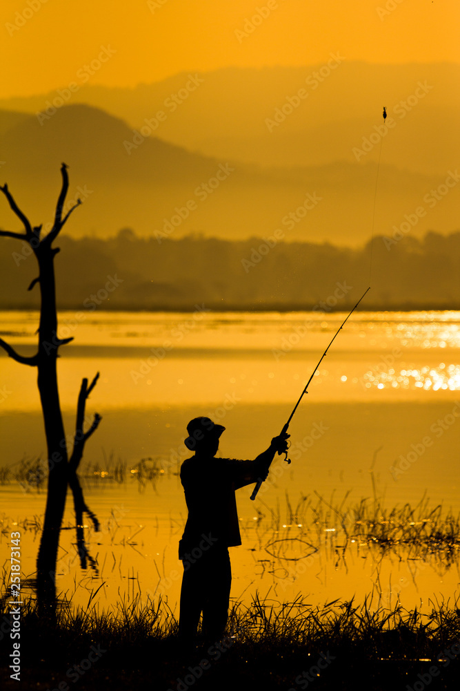Fisherman at the lake