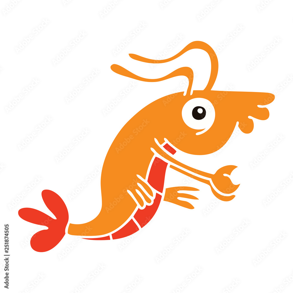 quirky hand drawn cartoon crayfish