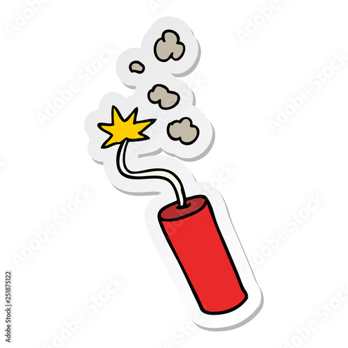 sticker cartoon doodle of a lit dynamite stick