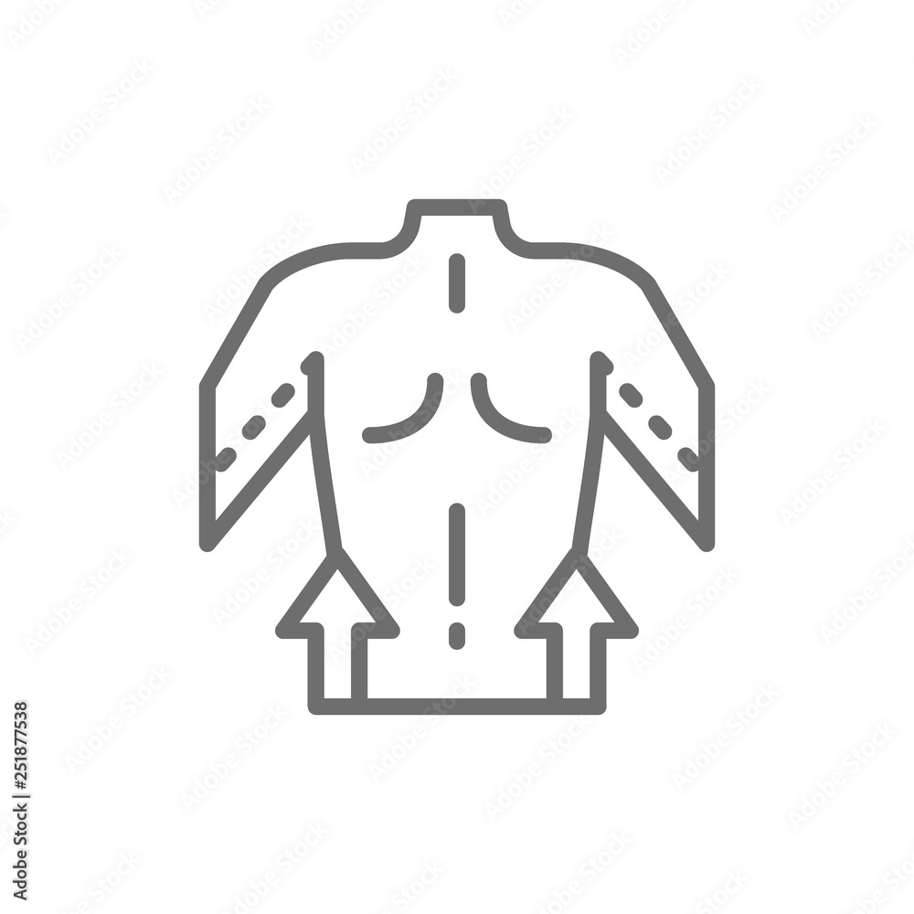 Hand liposuction, plastic surgery line icon. Hand liposuction, plastic surgery line icon.