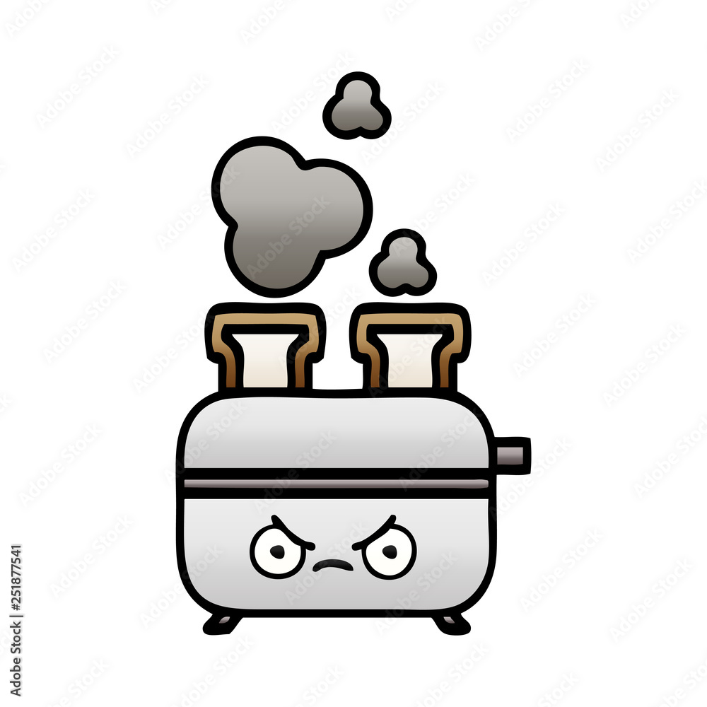 gradient shaded cartoon of a toaster gradient shaded cartoon of a toaster