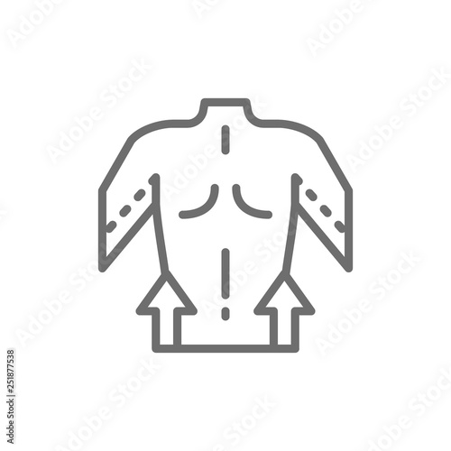 Hand liposuction, plastic surgery line icon.