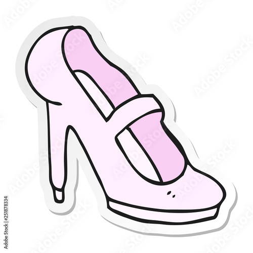 sticker of a cartoon high heeled shoe