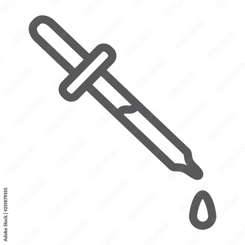 Pipette line icon, instrument and laboratory, dropper sign, vector graphics, a linear pattern on a white background. Pipette line icon, instrument and laboratory, dropper sign, vector graphics, a linear pattern on a white background.