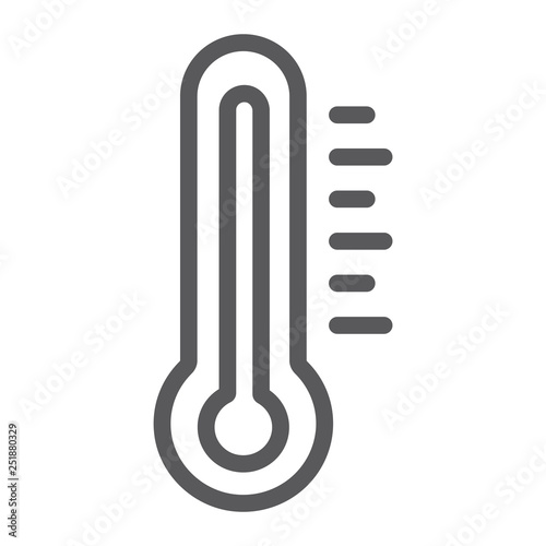 Thermometer line icon, medicine and temperature, measurement tool sign, vector graphics, a linear pattern on a white background.