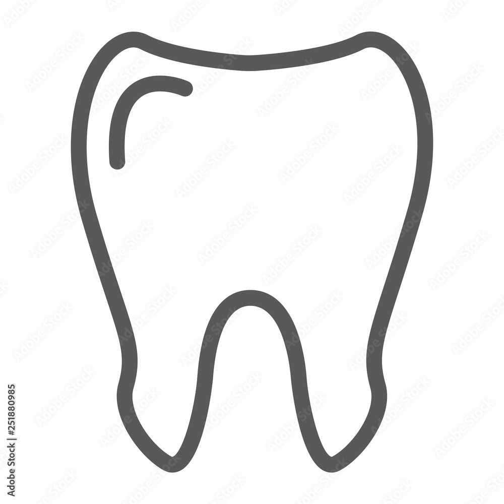 Tooth line icon, medicine and dentist, dental sign, vector graphics, a linear pattern on a white background. Tooth line icon, medicine and dentist, dental sign, vector graphics, a linear pattern on a white background.