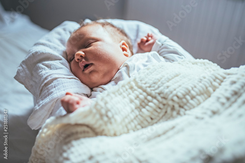 Adorable newborn female baby