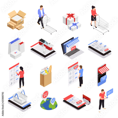 Mobile Shopping Icons Set