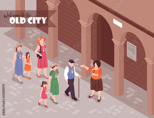 Guide Excursion Isometric Illustration