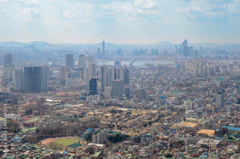 Seoul city south korea view from seoul tower