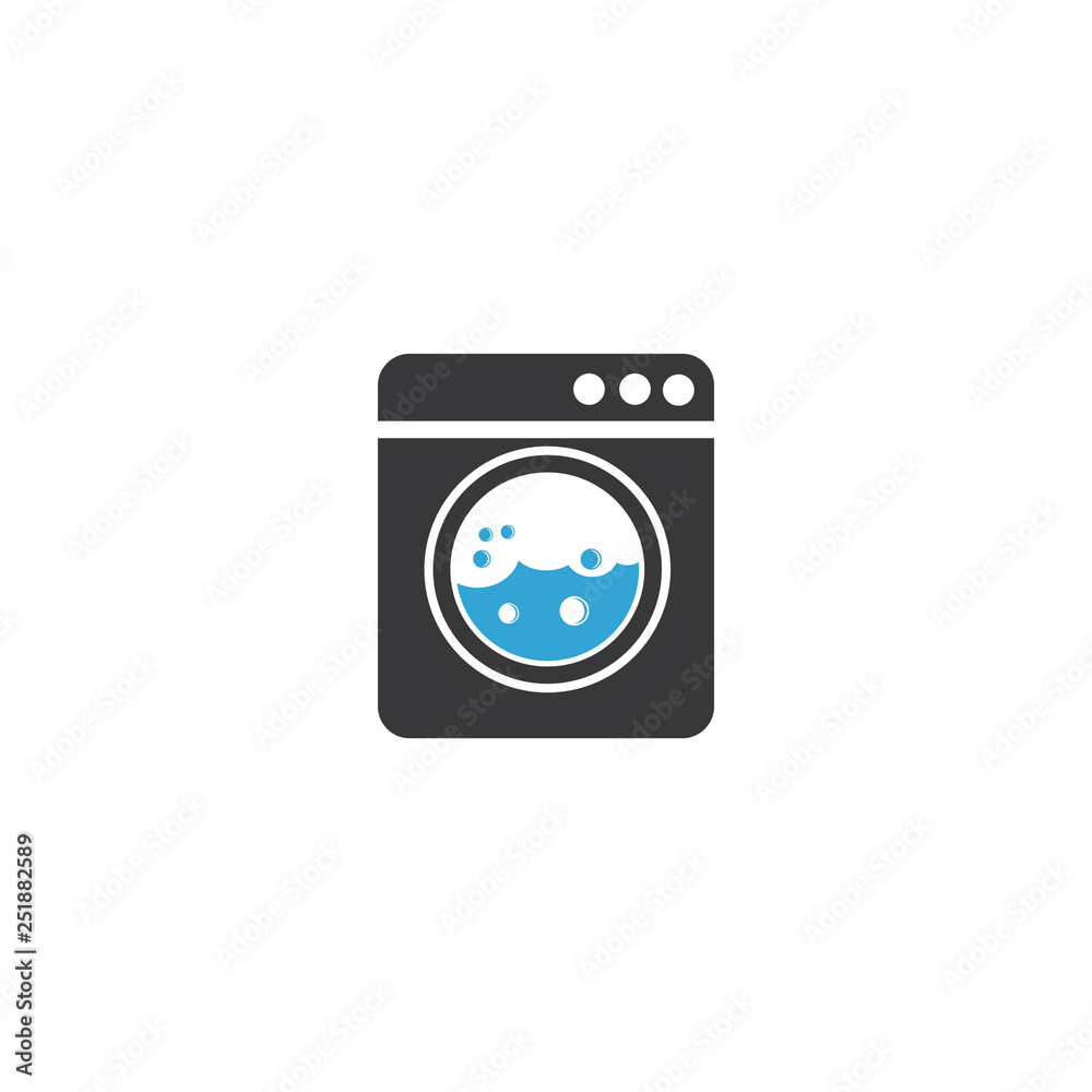 Modern washing machine symbol Modern washing machine symbol