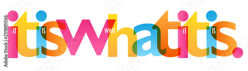 IT IS WHAT IT IS. colorful typography banner