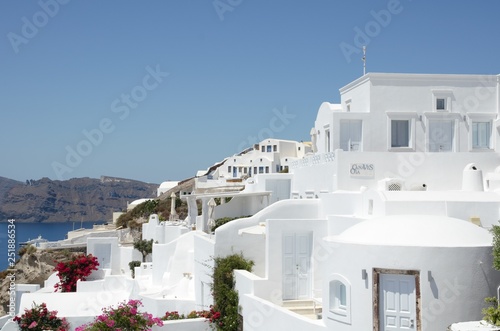 White white Santorini village on the Greek island
