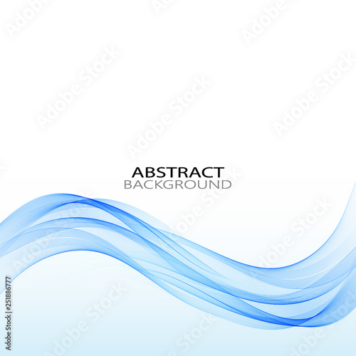 Blue wavy wave motion on abstract background