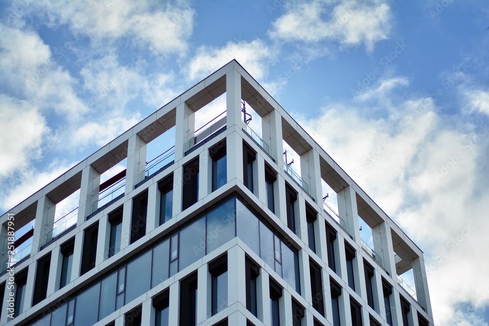 Tthe windows of a modern building for offices 