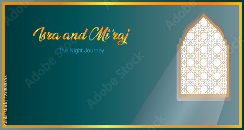 background islamic religius isra miraj template vector