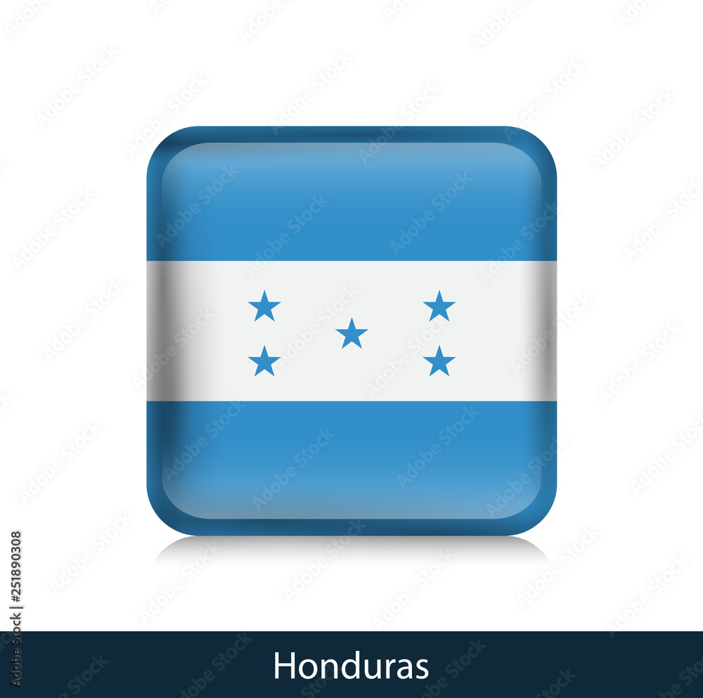 Flag of Honduras - Square glossy badge Flag of Honduras - Square glossy badge