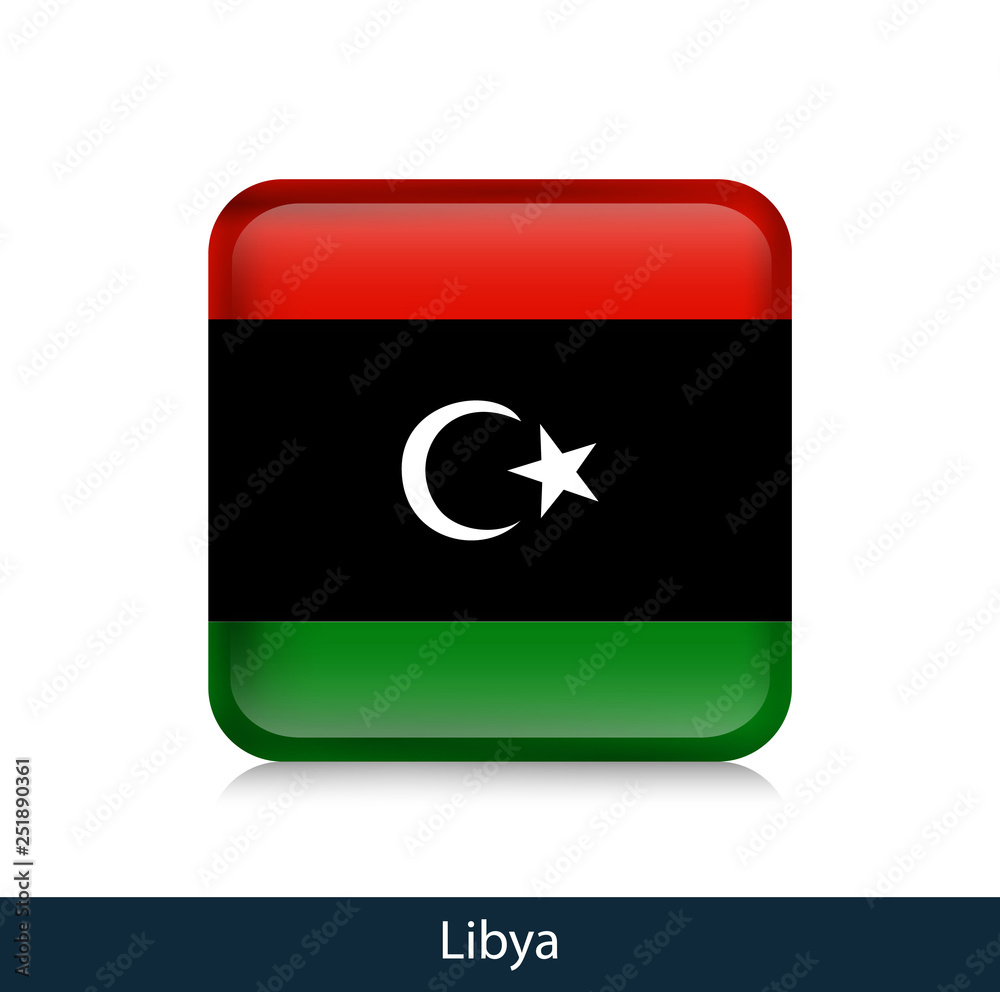 Flag of Libya - Square glossy badge Flag of Libya - Square glossy badge