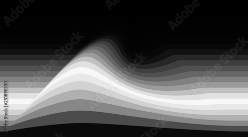 Abstract grayscale background with grey wave. Vector graphics photo