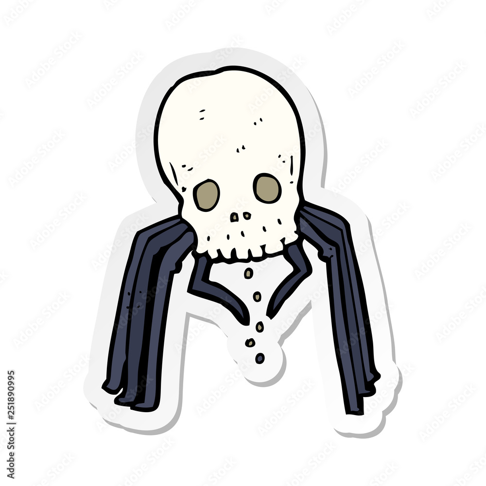 sticker of a cartoon spooky skull spider sticker of a cartoon spooky skull spider