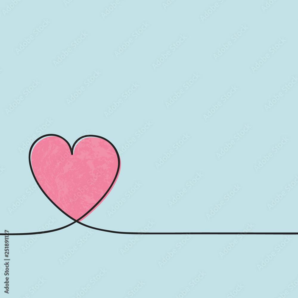 Empty background with hand drawn heart - Valentine's Day, Mother's Day and Women's Day concept. Vector