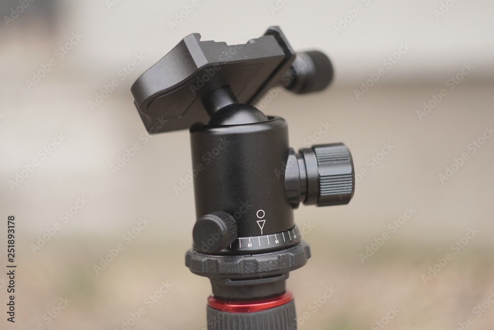 carbon tripod with ball head close up carbon tripod with ball head close up
