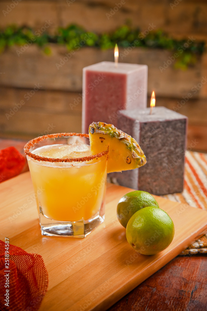 Fototapeta premium Pineapple margarita on the rocks