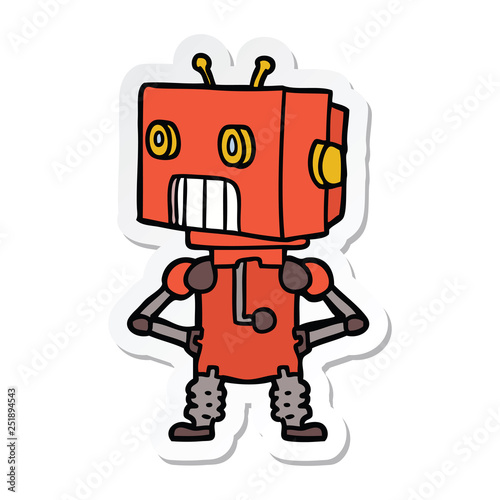 sticker of a cartoon robot