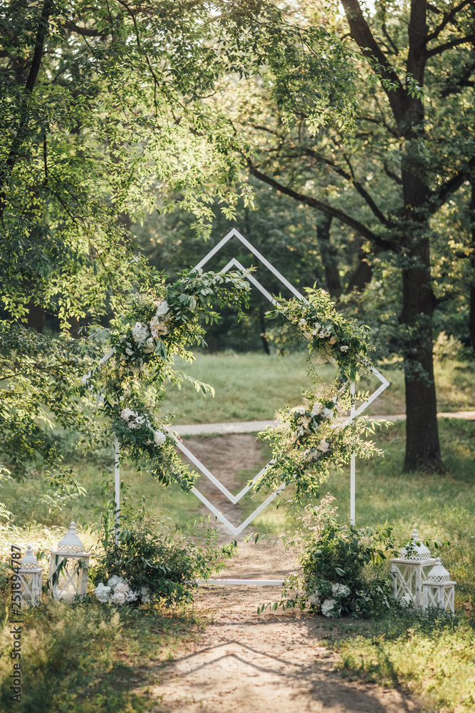 Beautiful Wedding decoration with flowers outdoor Beautiful Wedding decoration with flowers outdoor