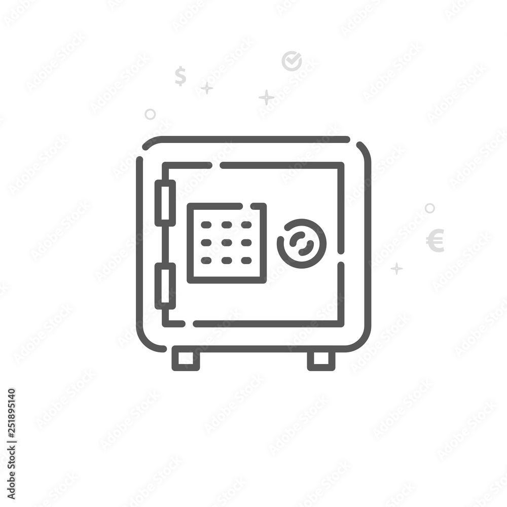 Safe, Deposit Vector Line Icon, Symbol, Pictogram, Sign. Light Abstract Geometric Background. Editable Stroke Safe, Deposit Vector Line Icon, Symbol, Pictogram, Sign. Light Abstract Geometric Background. Editable Stroke
