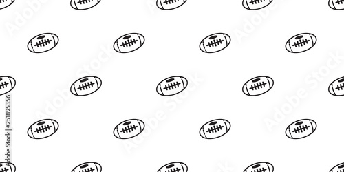 rugby football Seamless pattern ball vector repeat wallpaper scarf isolated tile background