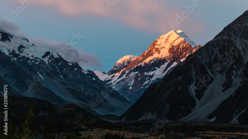 Sunset on Mount Cook, New Zealand