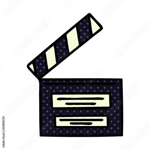 comic book style cartoon film clapper board