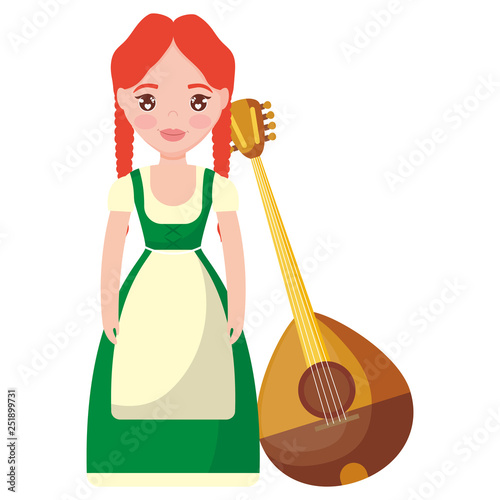 irish woman with mandolin