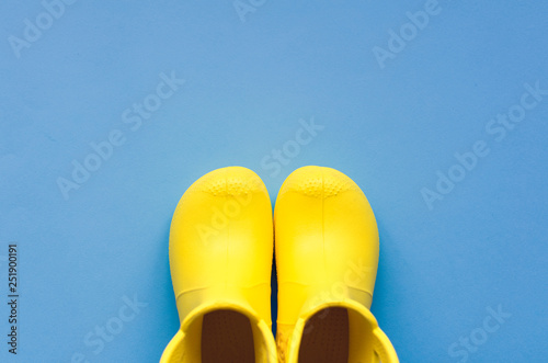 Yellow children`s boots