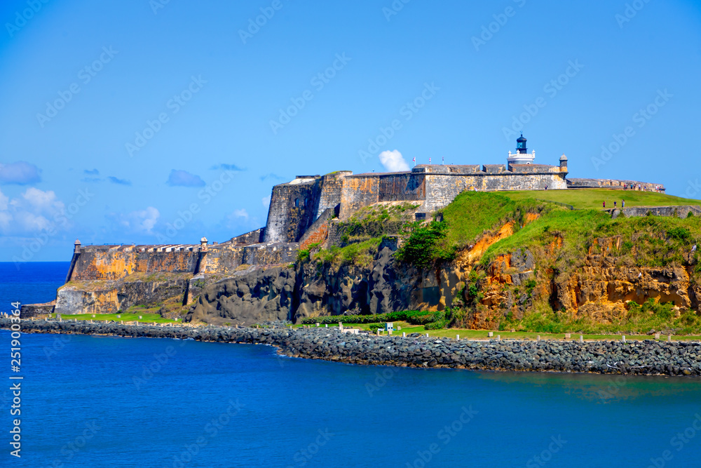 The old fort of El Morro on the coast of San Juan Puerto Rico