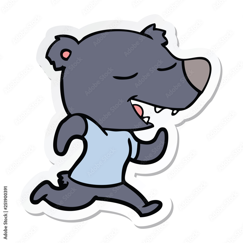 sticker of a cartoon bear sticker of a cartoon bear