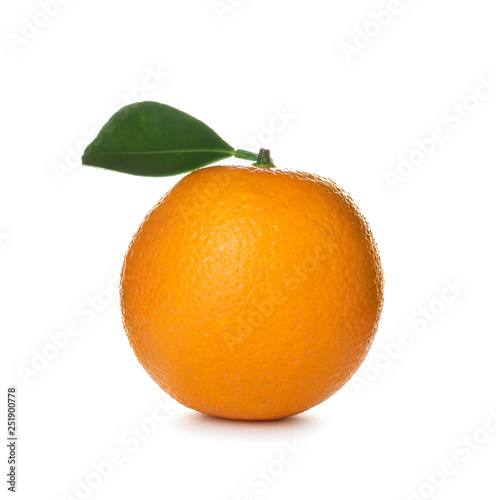 Fresh ripe orange isolated on white. Citrus fruit