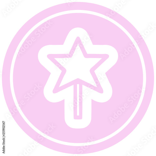 magic wand circular icon