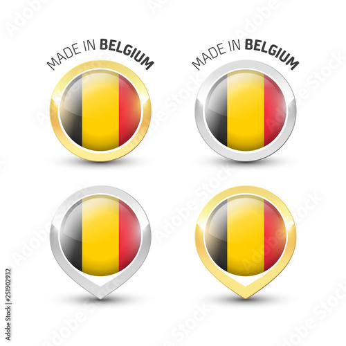 Free Download Made in Belgium - Round labels with flags - GFXLoad