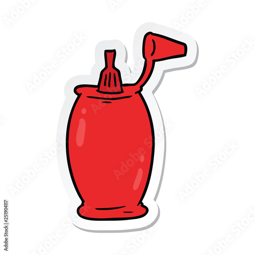 sticker of a cartoon ketchup bottle