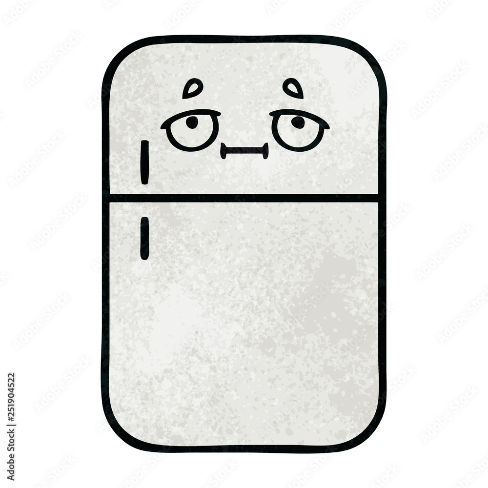 retro grunge texture cartoon fridge freezer retro grunge texture cartoon fridge freezer