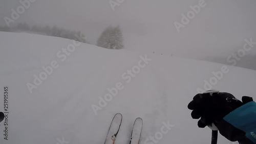 POV skiing in Austrian Alps