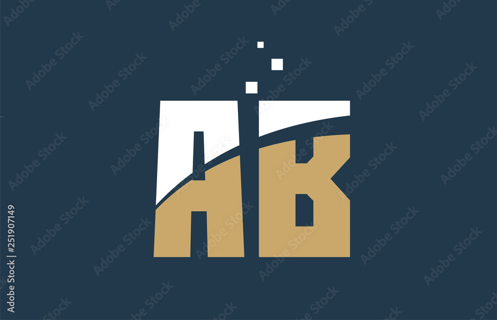 yellow white blue color alphabet letter combination AB A B for logo icon design yellow white blue color alphabet letter combination AB A B for logo icon design